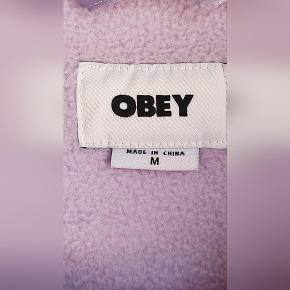 NWT OBEY Melanie Fleece Trucket Jacket Size M in Purple Rose - Picture 5 of 13